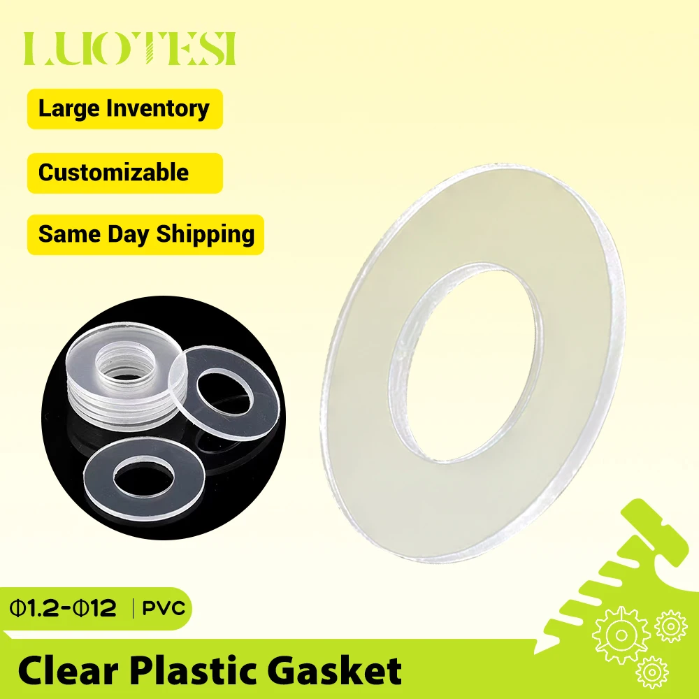 Clear Hard Flat PVC Washers M1.2 M1.4 M1.7 M1.8 M2 M2.5 M3 M3.5 M4 M5 M6 M8 M10 M12 Insulation Transparent Gaskets Ring Spacer