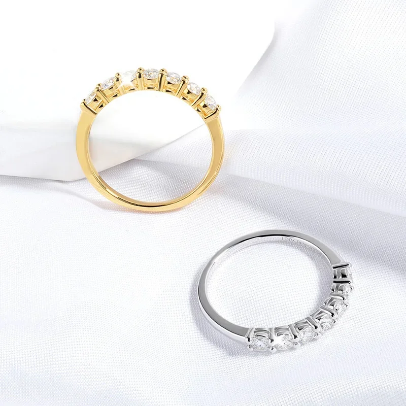 FCGJHW 0.7CT 3mm Gemstone Moissanite Rings for Women GRA S925 Silver Matching Wedding Diamonds Band Ring White Gold Gift 2026
