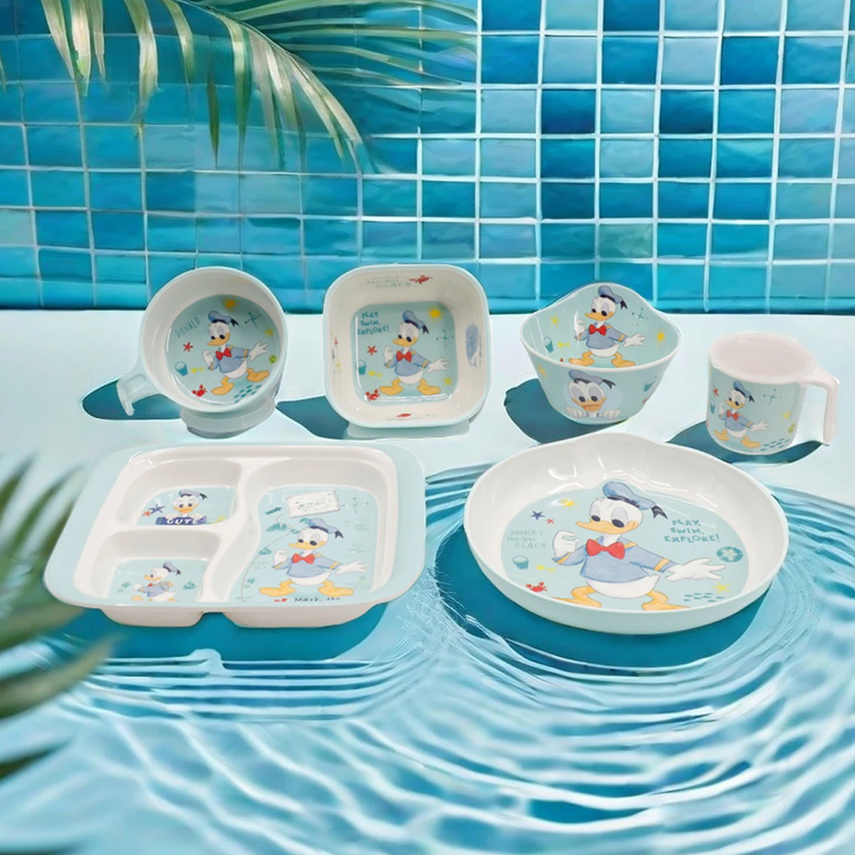 1 Stück Disney Cartoon Donald Duck Melamingeschirr Familienessen Geburtstagsgeschenk Schönes, langlebiges, schönes Geschirr Donald Duck