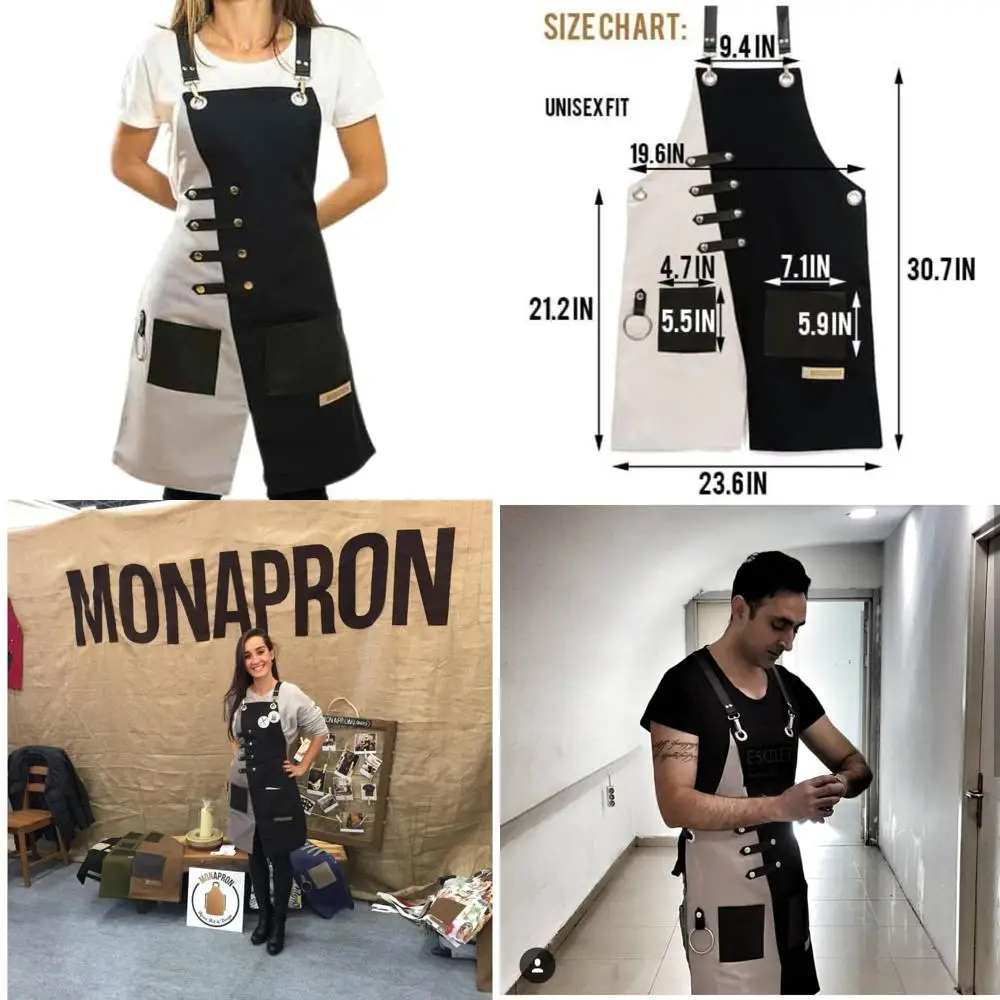 

Waterproof Canvas Unisex Apron with Extra Pockets for Chefs, Baristas, Gardeners, BBQ Grillers, and Outdoor Enthusiasts