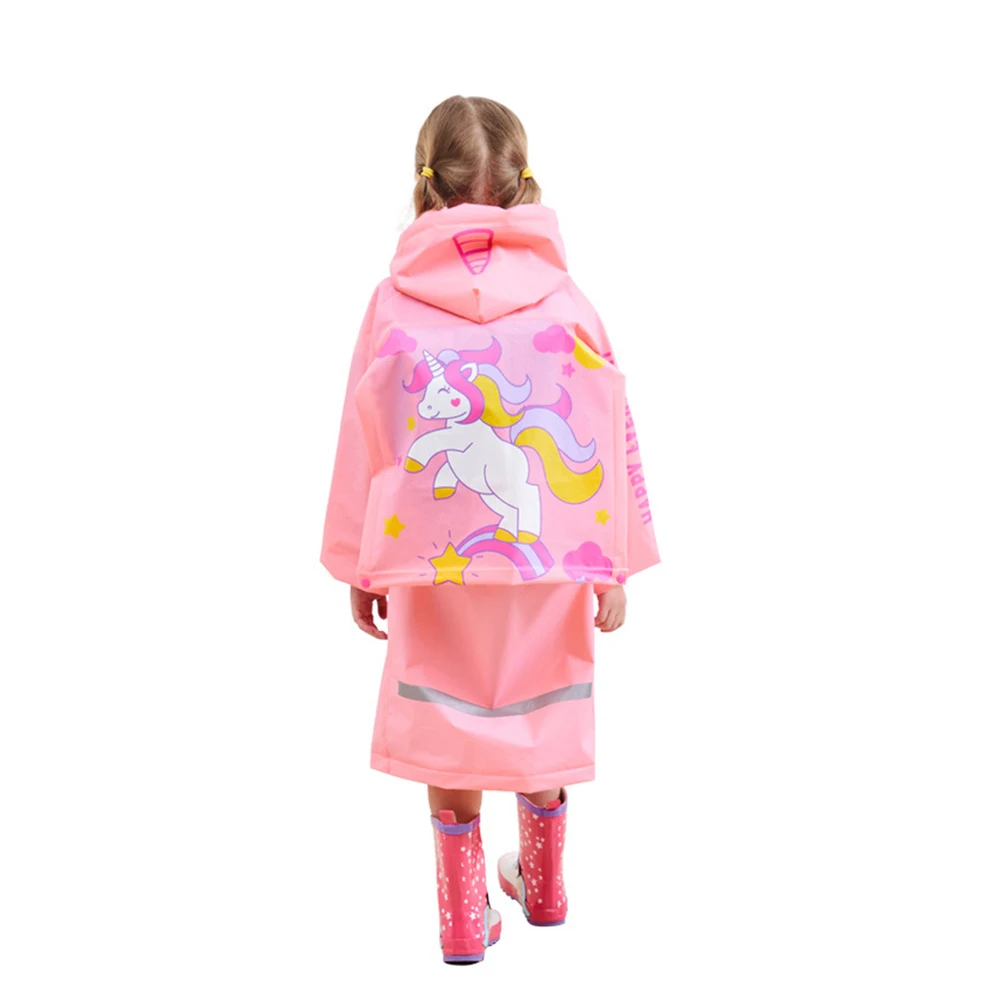 

Pratical Outdoor Rainwear Lightweight Portable Cartoon EVA Raincoat Safe Material Perfect for Camping Hiking Student Backpack