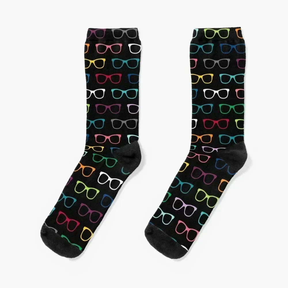 Colorful Hipster Eyeglasses Pattern Socks set colored Men's soccer anti-slip Mens Socks Women's