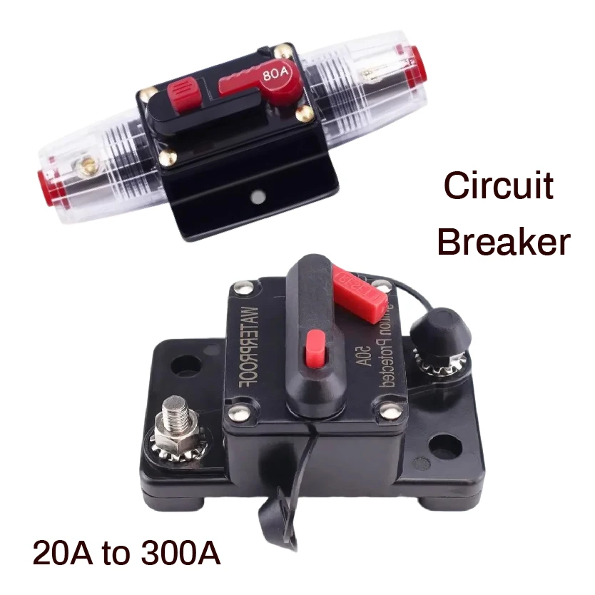 Car Audio System Waterproof Marine Circuit Breaker Reset Fuse 12V- 48V DC 40A 60A Manual Reset 20A To 300A