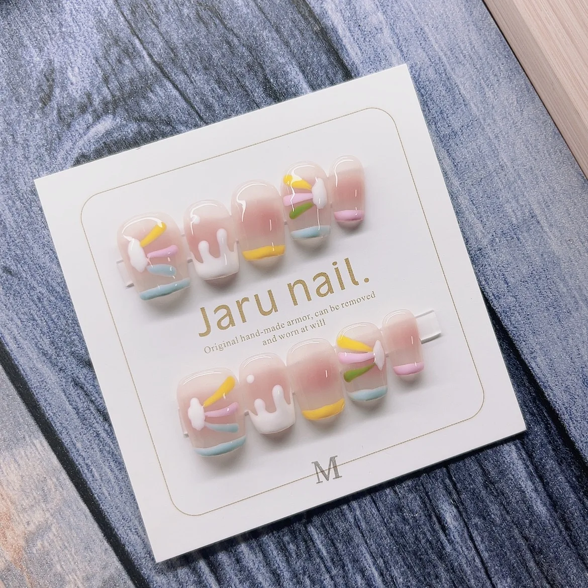 1Set Pure handmade wear nail sunshine rainbow manicure gentle sweet fairy explosion wear nail nail nail stickers