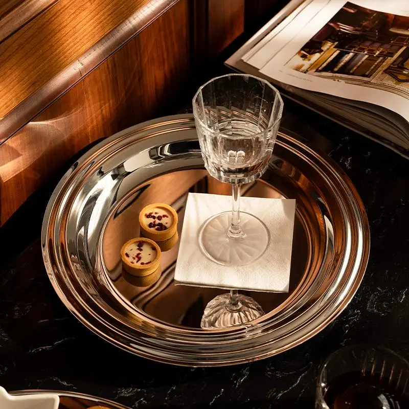 

Stainless Steel Storage Trays Elegant Serving Platter for Dining Fruit & Dessert Display Modern Food Plate Wedding Buffet Decor