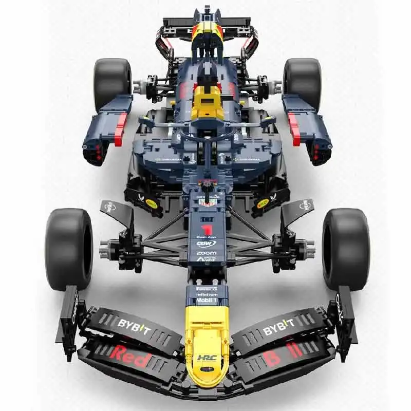 2509 sztuk R/C 1:8 Bull F1 RB19 cegły Super wyścigi F1 formuła klocki Model architektoniczny samochodu zabawki chłopiec prezent