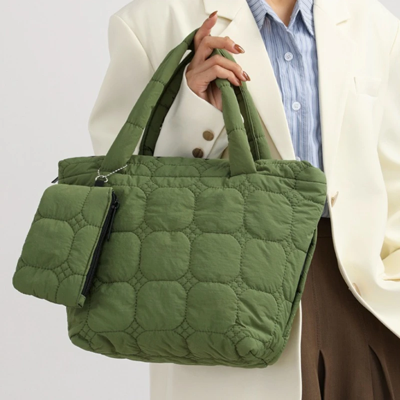 

Women‘s Commuter Tote Bag Spacious Solid Puffer Bag Business Minimalist Work Bags Lady Handbag and Purse sac a main femme