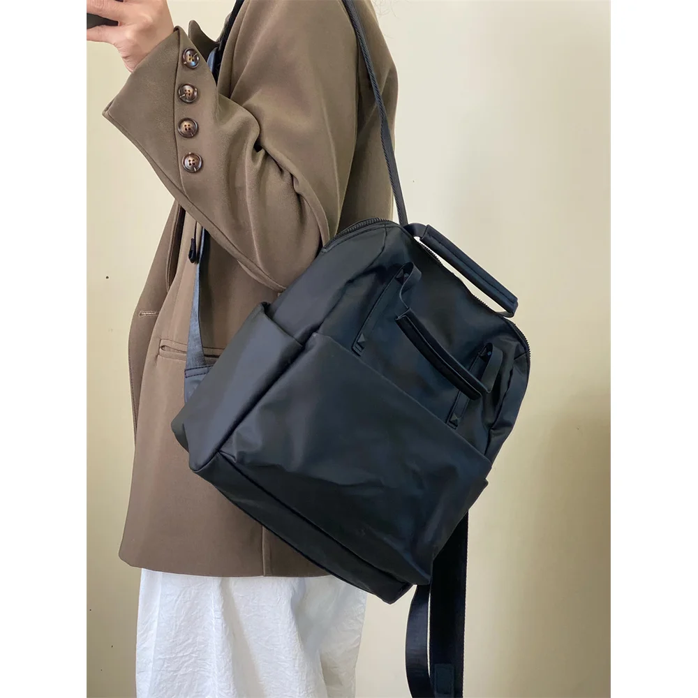 Waterproof Nylon Backpack 2025 New Trendy Travel Backpack Fashionable and Versatile Handheld Lightweight Commuter Backpack