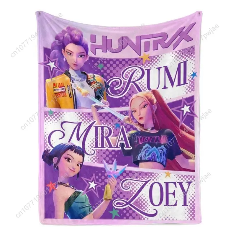 

KPop Demon Hunters Throw Blanket Cozy Plush Lightweight Warm Fuzzy Flannel Blanket Air Conditioning Custom Blankets