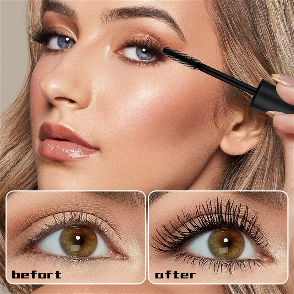 ICVC Mascara 4D Fiber Black Natural Volume Quick Dry Long Lasting Thick Curling allungamento Waterproof Makeup Mascara