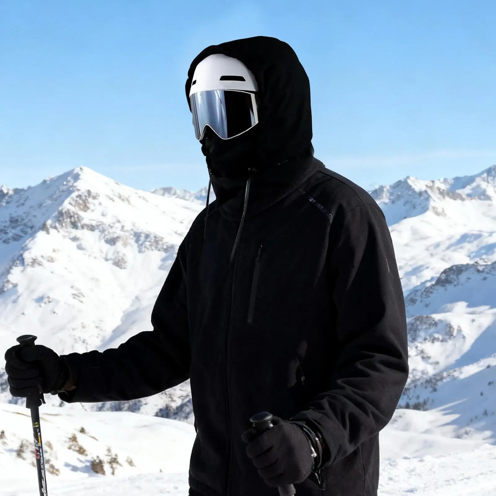 

Fleece Hood Breathable Fleece Windproof Warm Headwear Winter Face Hood For Cycling Dust Outdoor Work Hiking Skiing Snow Fishing