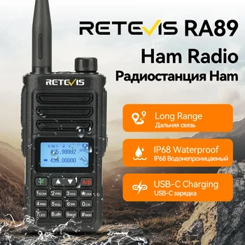 Retevis RA89 Walkie Talkie Lange afstand communicatie Radio Walkie-talkie Ham Tweerichtingsradio Communicator FM VHF UHF Waterdicht