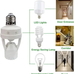 Soquete e27 com sensor de movimento pir, conversor de energia 100-240v, base de lâmpada led e27, interruptor de lâmpada inteligente, max 60w 8 principais vendas comutador inversor - №8