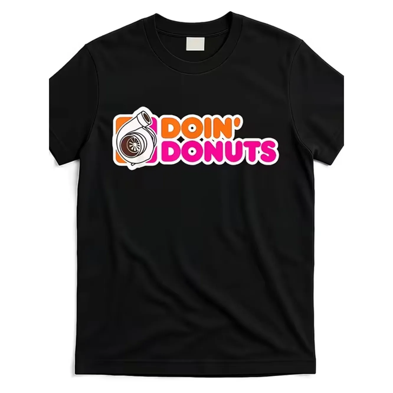 Funny Donut Racing Drift Car Enthusiast T Shirt Black With Graphic Heavyweight 180Gsm Cotton Tee Unisex Casual Shirt For Fans Everyday Streetwear Apparel
