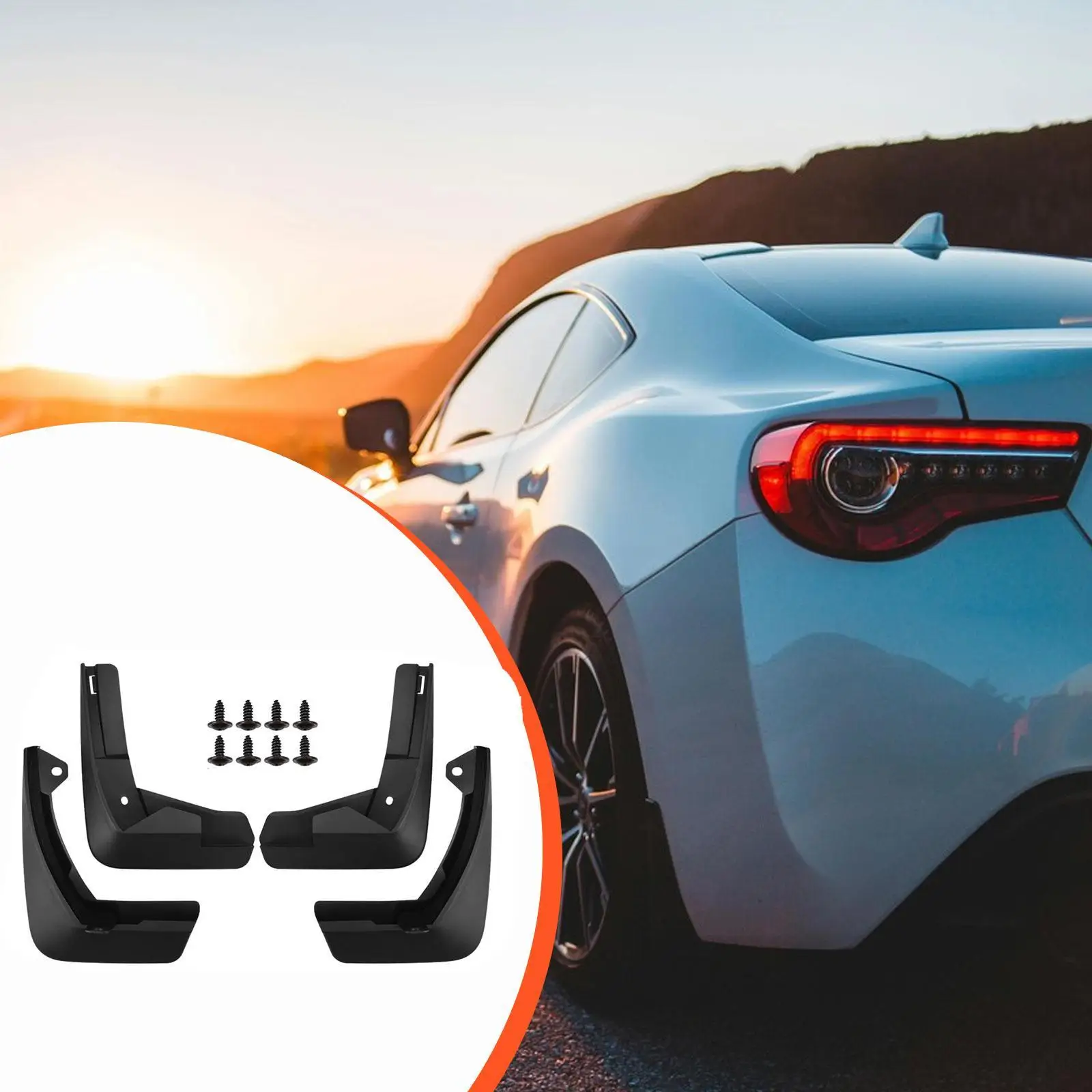 

4Pcs Car Mud Flaps Tire Protector, Replaces Easy to Install Spare Parts Front and Rear Mudflaps Guards for 508L