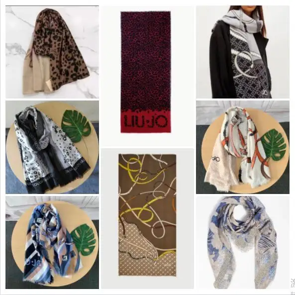 

Foreign trade Italy women's scarf alphabet print warm temperament cape new fashion trend bib cotton scarf