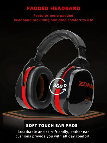 Imagen 2 del producto ZOHAN-orejeras con reducción de ruido, protección auditiva, orejeras de seguridad, protectores auditivos NRR 28dB para autismo, tiro, corte, fuegos artificiales