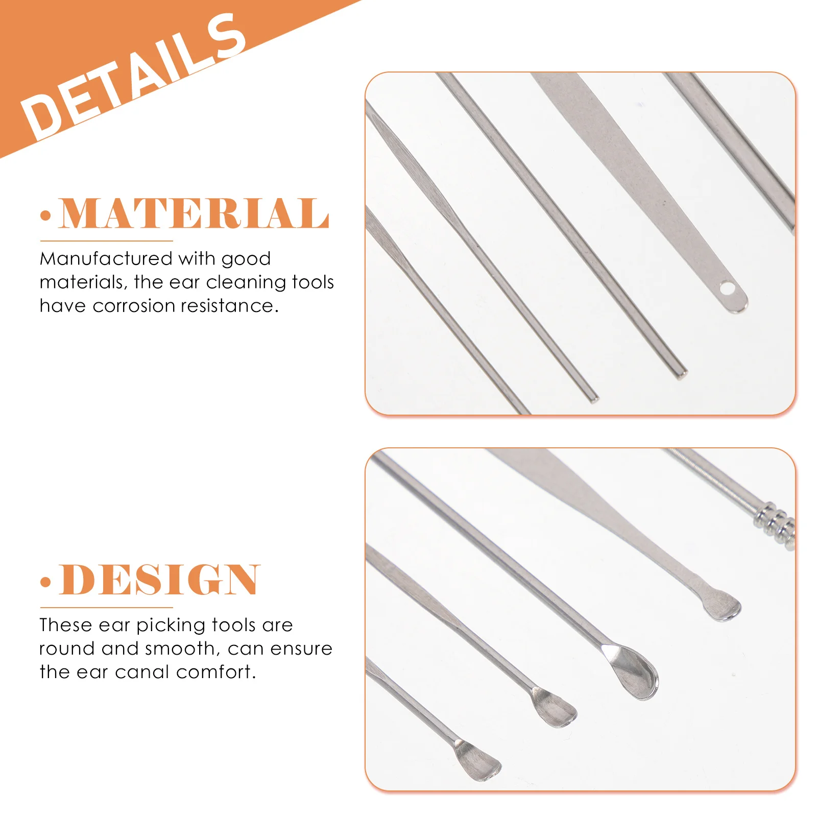 

3 комплекта инструментов для чистки, набор для удаления ушной серы из нержавеющей стали, портативный совок для ушей для путешествий, набор инструментов для чистки ушей