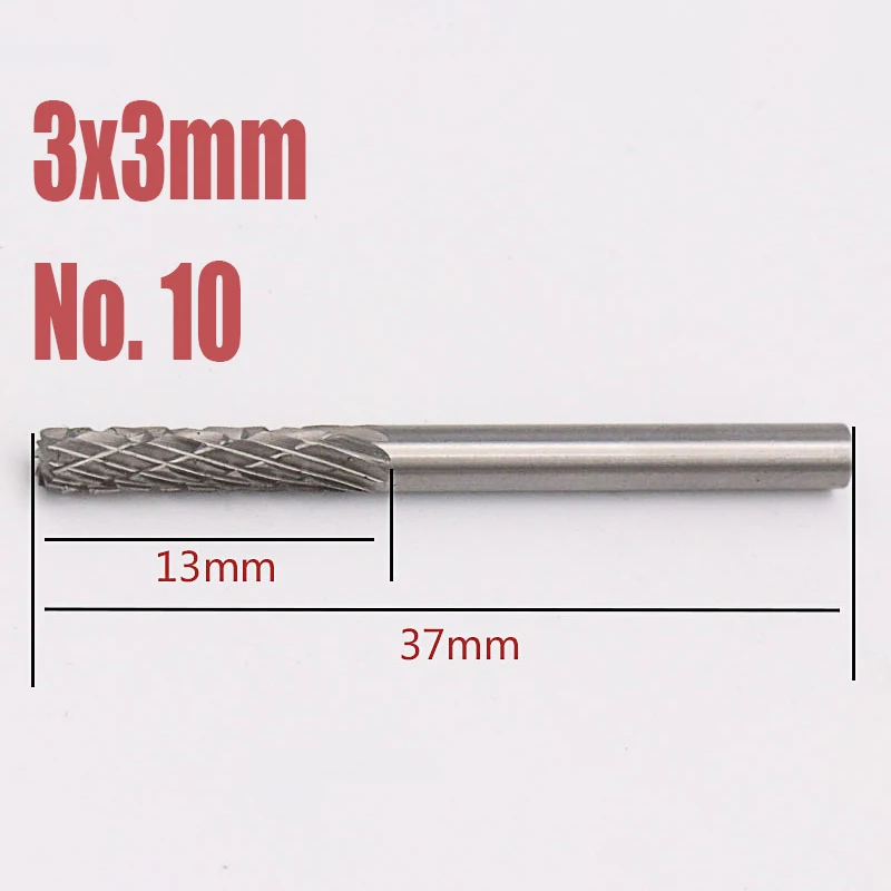 1-5PCS 3*3mm Tungsten Steel Grinding Head Hard Alloy Rotary File Milling Cutter For Polishing/Carving/Stone/Metal Abrasive Tool