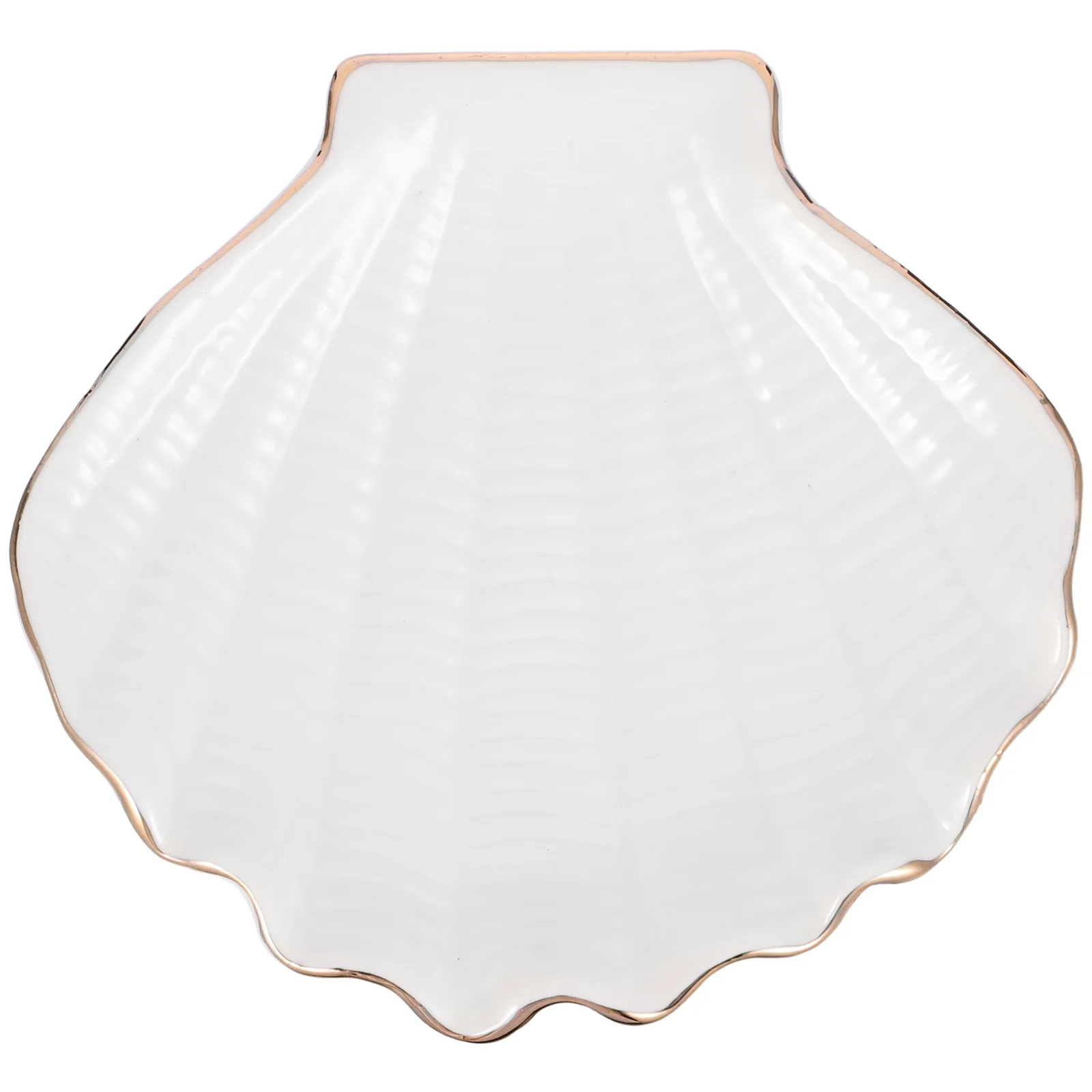 Shell Jewelry Plate Decorative Tray Nordic Style Holder Accessories Organizer Desktop Ornaments Dresser Adornment Retro White