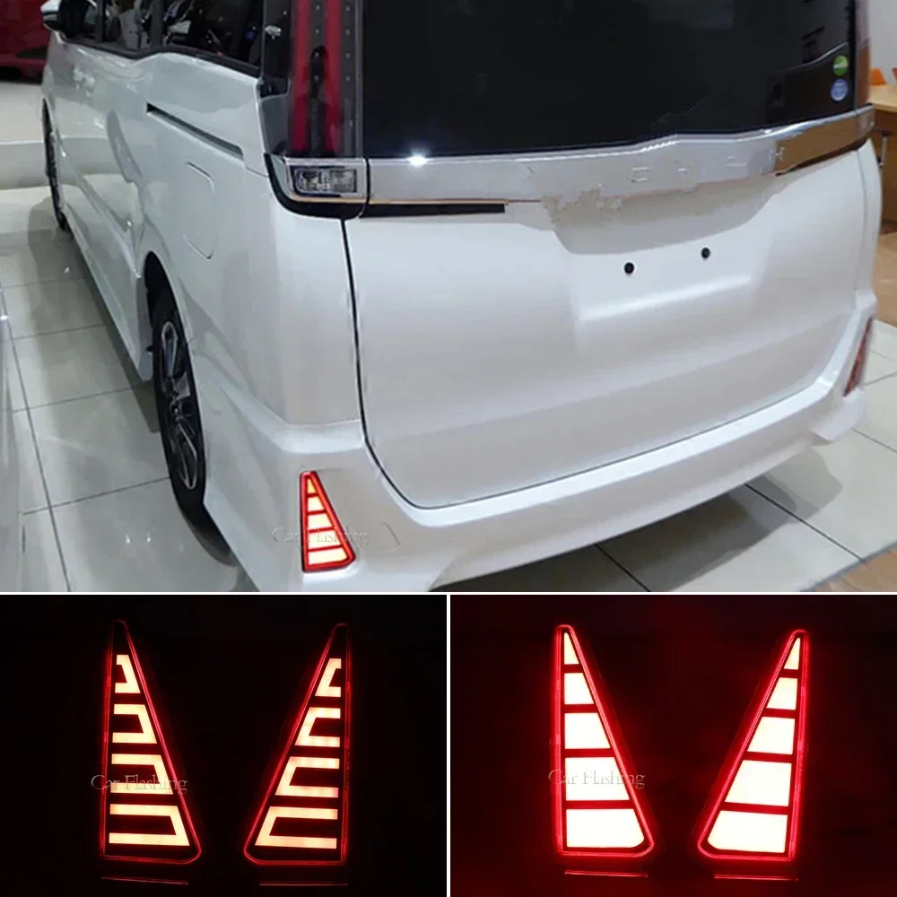 

New！ CSCSNL 2PCS Multi-functions Car LED Rear Fog Lamp Brake Light Rear Bumper Decoration Lamp For Toyota NOAH VOXY 80 Series