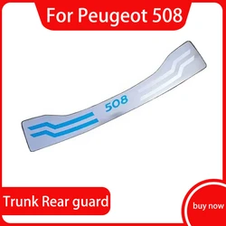 For Peugeot 508 304 2011-2019 Stainless Exterior Protective Pad on The Rear Trunk Trim Lid Threshold Rear Door Sill Car Styling