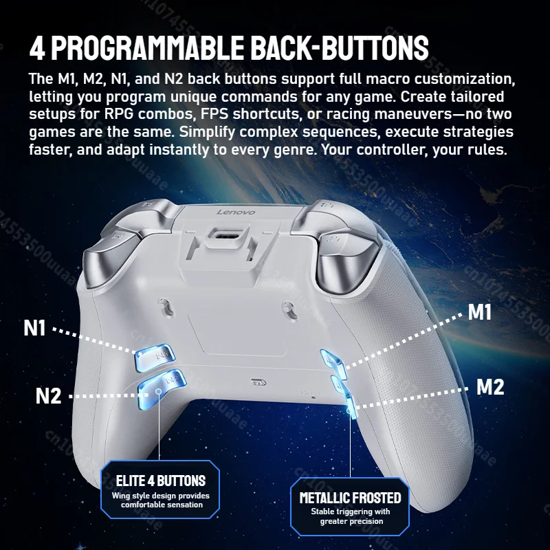 لينوفو X01 1.44 بوصة شاشة ذكية وحدة تحكم لاسلكية 3 طرق للتبديل PS4 IOS أندرويد PC TV برمجة زر خلفي غمبد