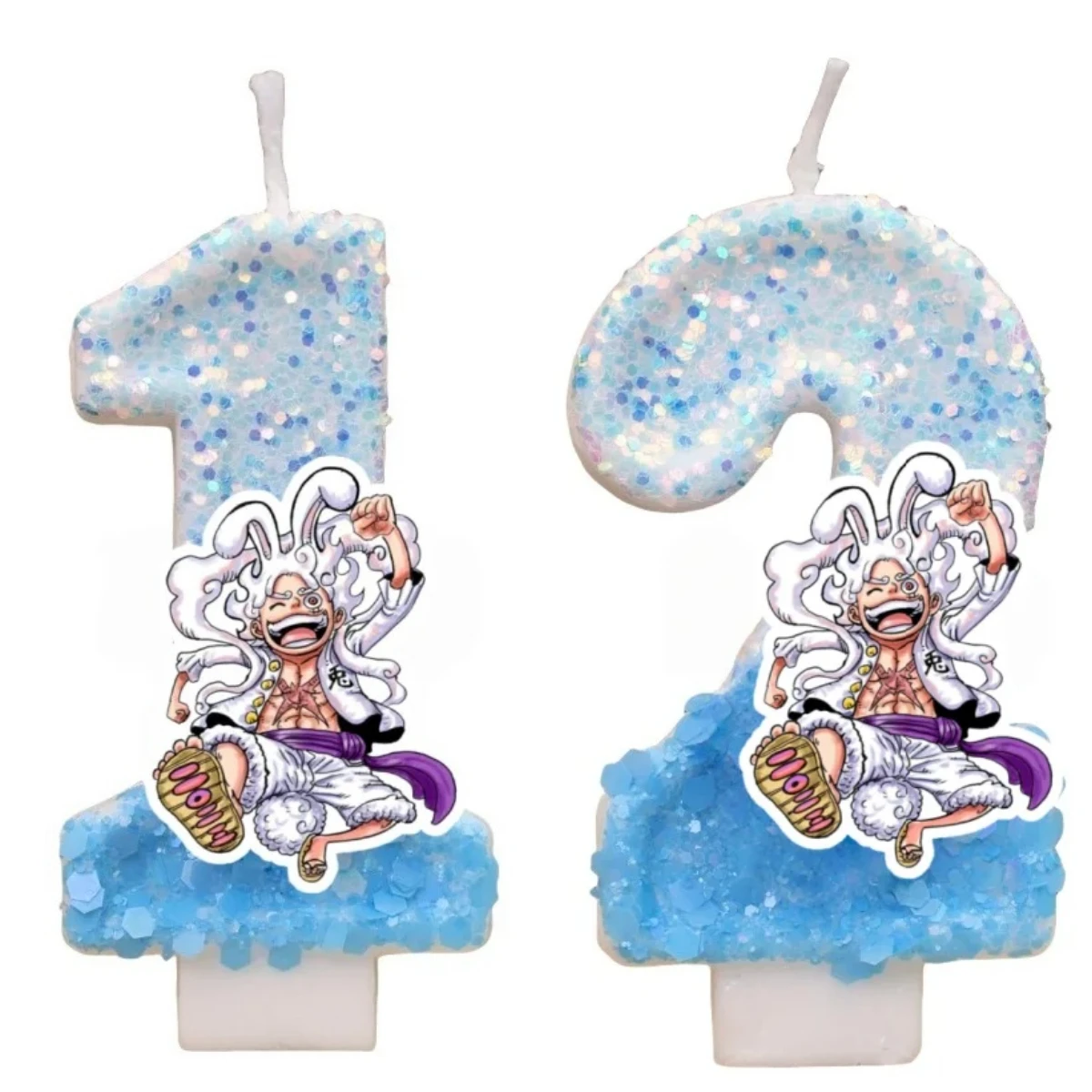 Vela Digital de Aniversário One Piece Nika Luffy - Números 0-9 para Decoração de Bolo Infantil e Acessórios para Festas de Anime