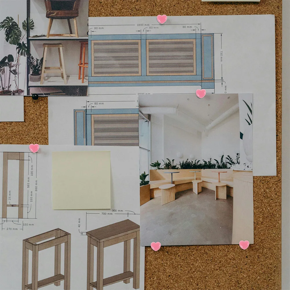 100 قطعة من دبابيس الإبهام المعدنية المكررة سهلة الاستخدام ودبابيس الدفع الزخرفية اللطيفة للوحات ملصق الفلين للإشعار #5