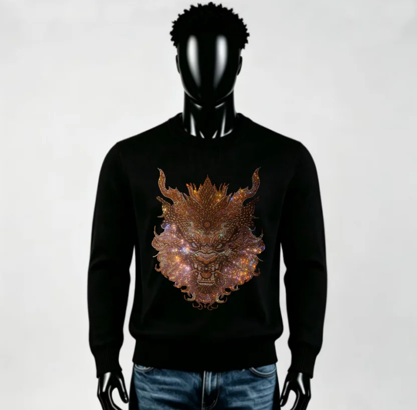 Mens Casual Streetwear Tops Designer Brand Winter Long‑Sleeve Pullover Sweatshirt