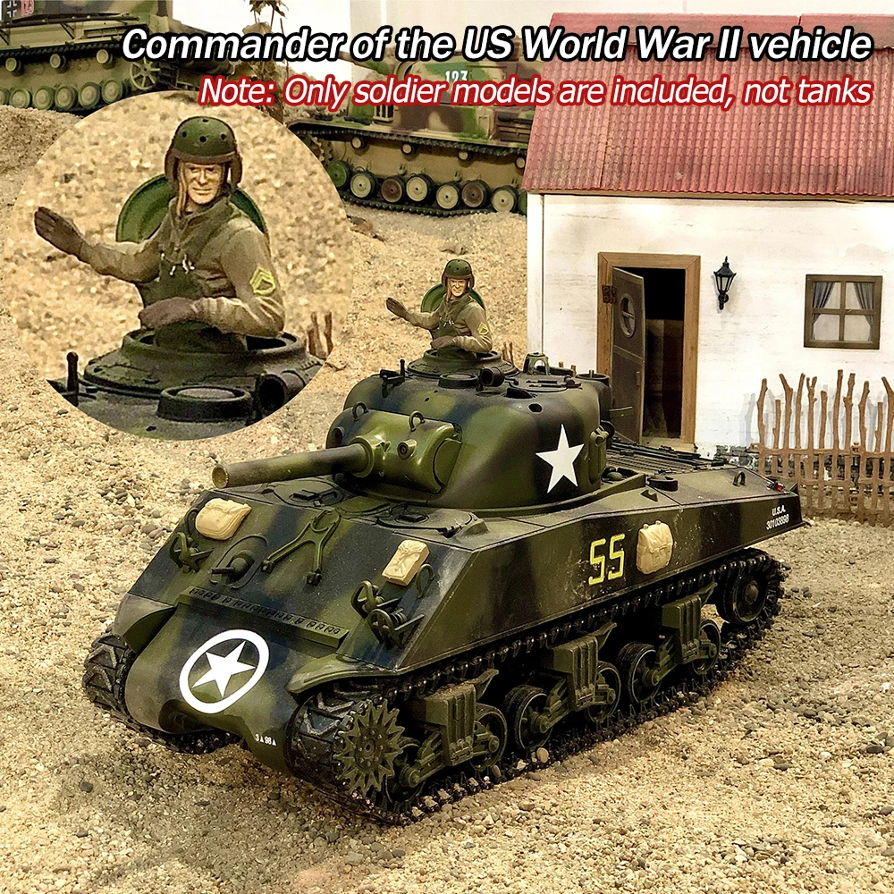 COOLBANK 1/16 RC Tank Model figure soldier HLC-0001/0002/0003 US Vehicle Captain 1938 Black Hat Officers Armoured Crew