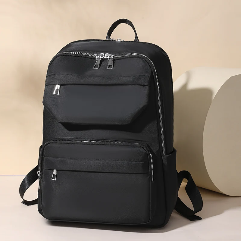 Large Capacity Nylon Zipper Ladies Backpacks Versatile Shopping 2024 Casual Multiple Pockets Bags Concise Bolso Mujer