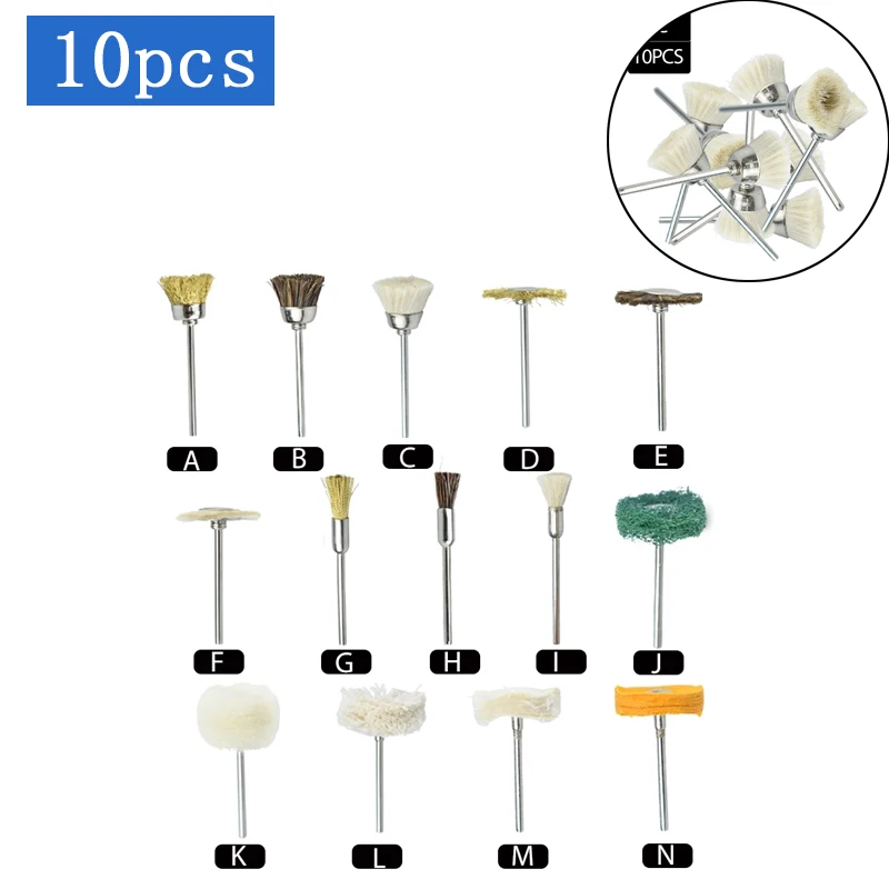 Polerowanie zębów bawełniane pędzle do polerowania kół do narzędzi obrotowych 10 szt. Polerki do polerowania biżuterii 2.35Mm