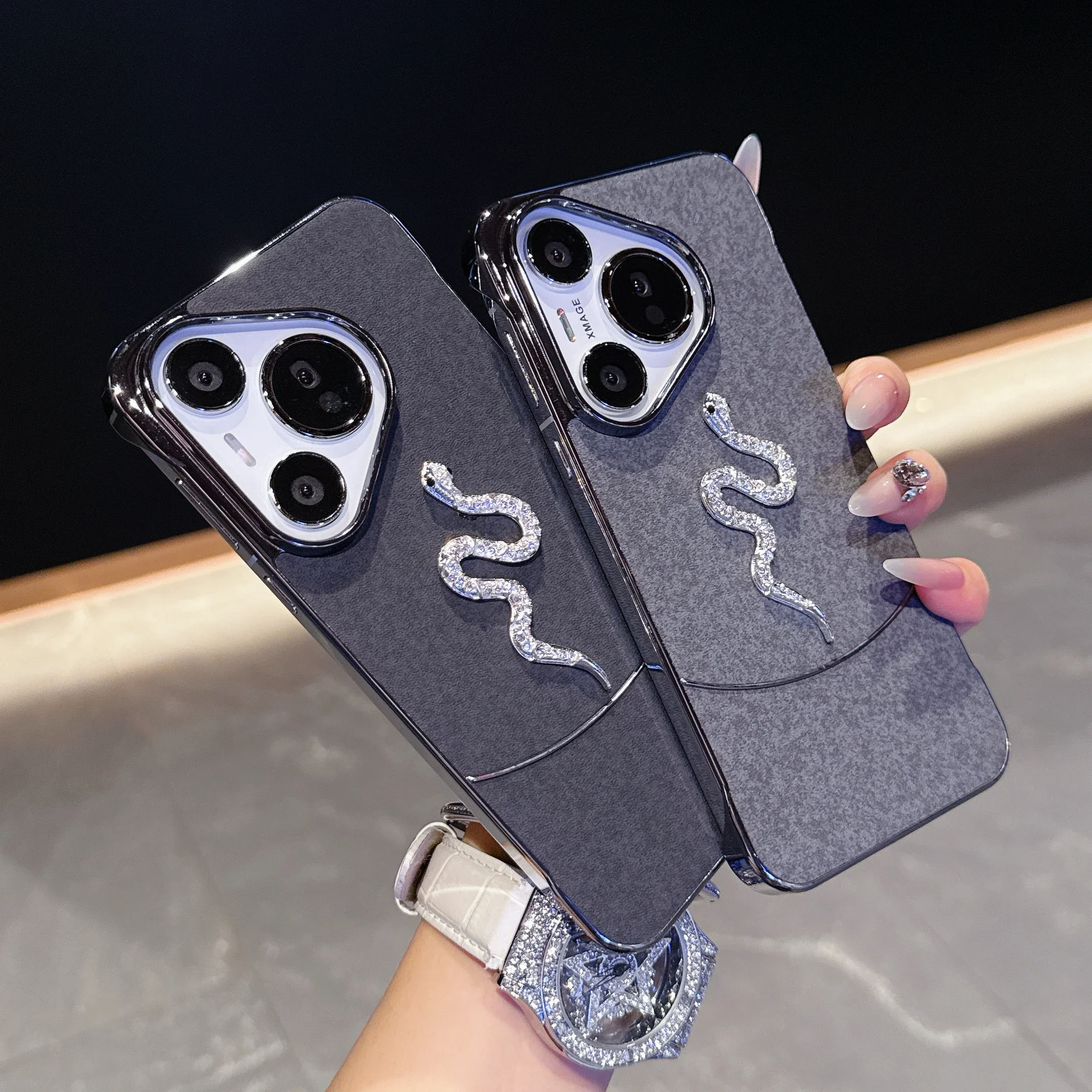 

Aurora Stone No Border Plating Leather Case For Huawei Pura 70 Pro+ Pura70 Ultra Mate 70 Pro Plus Mate70rs Nova 13 Phone Cover