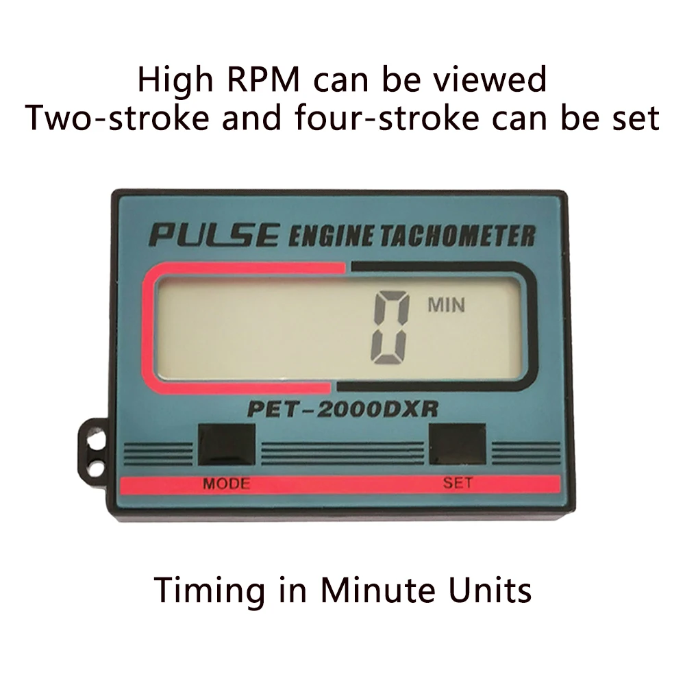 Handheld Digital Inductive Tachometer 100-30000RPM LCD Display Hour Meter for 2&4 Strokes Small Gasoline Engine for Chainsaw