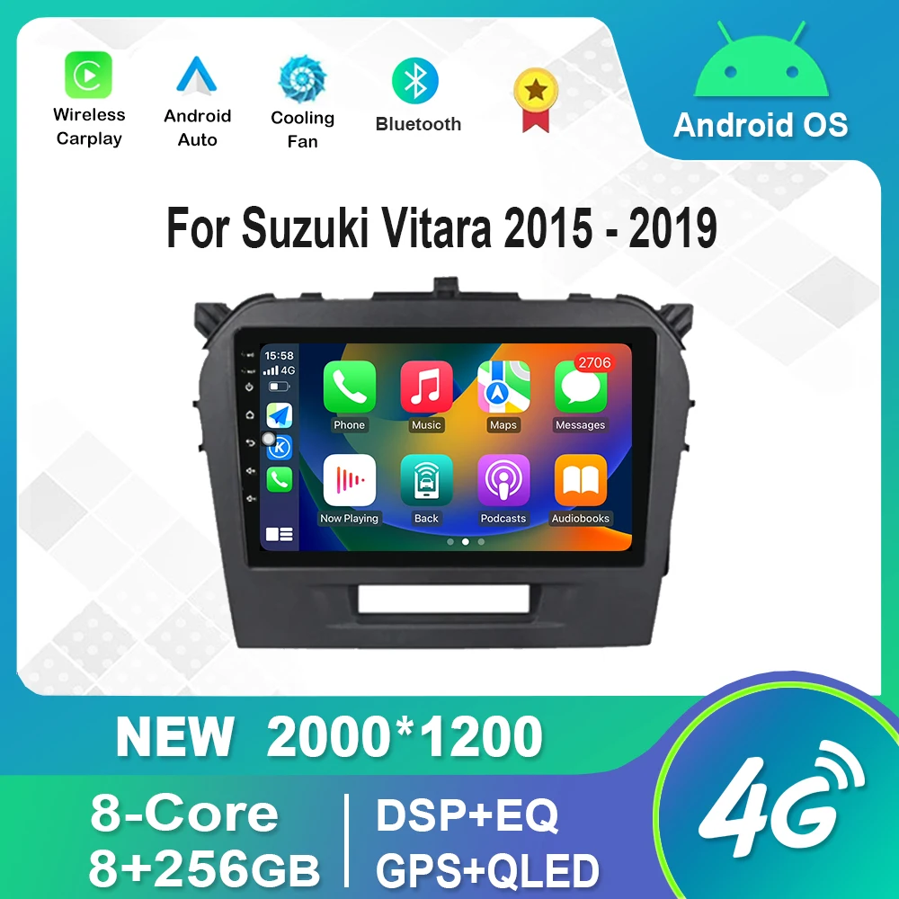 

intelligence Android Car Radio Video Multimedia Player For Suzuki Vitara 2015 - 2019 Bluetooth GPS DSP Stereo QLED IPS Screen