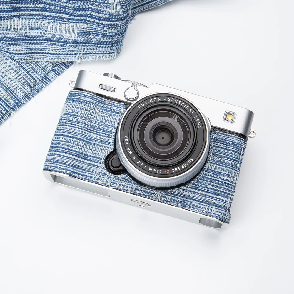 

Fresh Denim XE-5 Half Case Half Bag XS20 Handmade Camera Bag X-M5 Protective Case for Fujifilm Fuji XM5 X-S20 XE5 Case