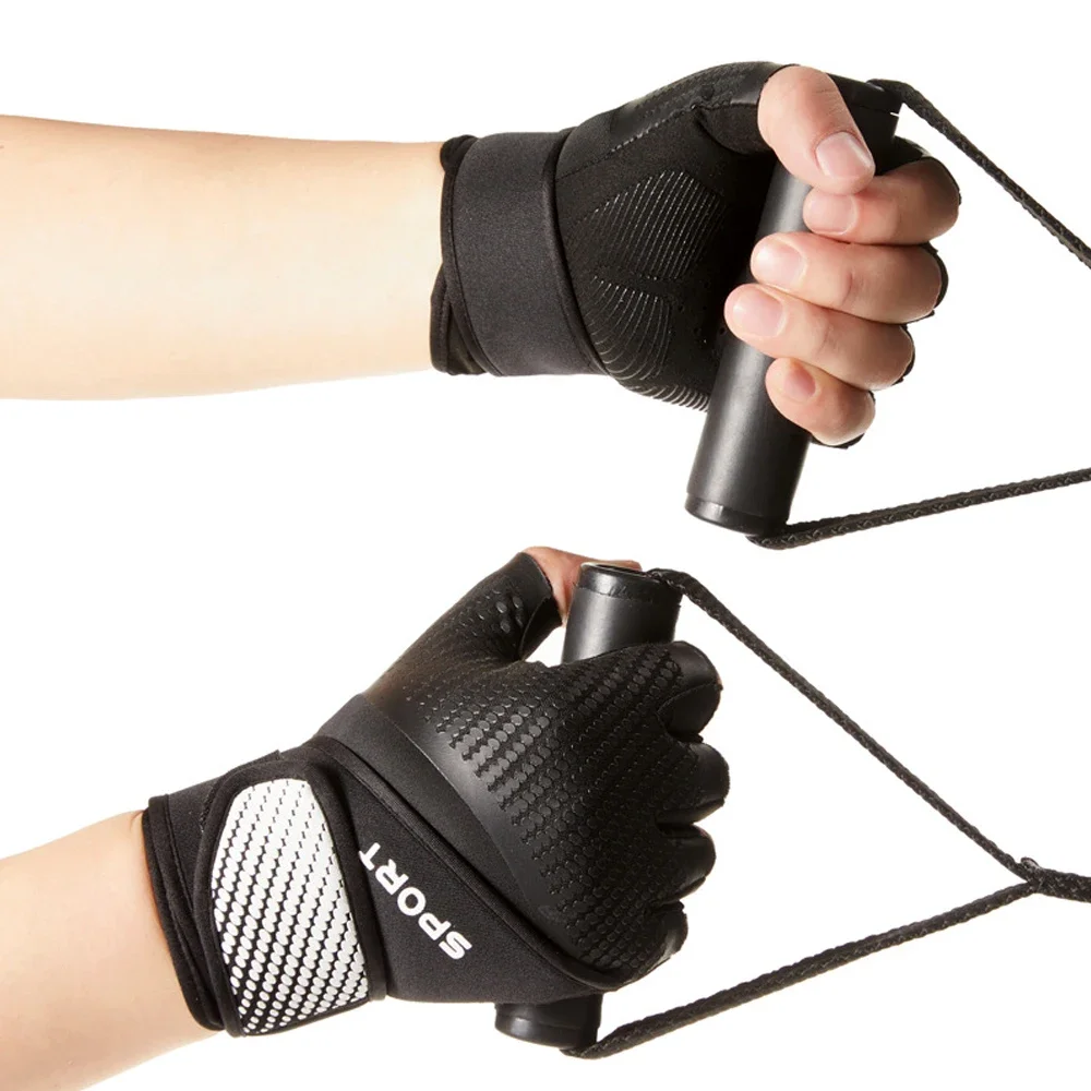 1Pair Fingerless Workout Gloves Biking Women Men Strength Training Gloves Weight Lifting Hand Gloves Cycling Gym