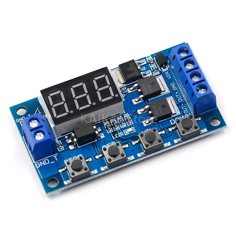 Dc 12v 24v mos duplo led digital tempo atraso relé gatilho ciclo temporizador atraso interruptor de circuito placa de controle de tempo módulo diy