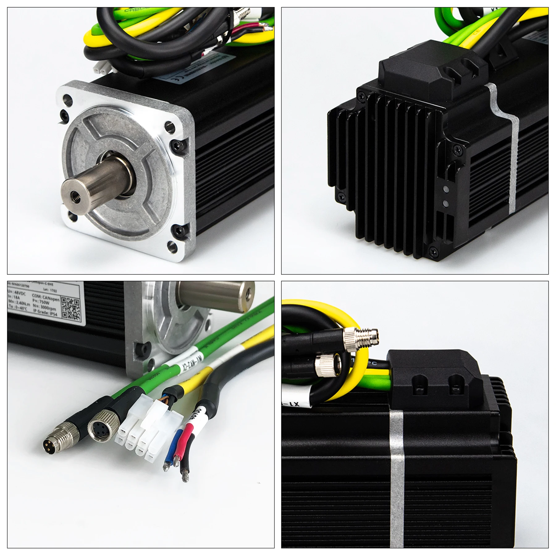 750 W 48 V DC CANopen Integrierter Niederspannungs-Servomotor 3000 U/min mit Treiber und Encoder für AGV