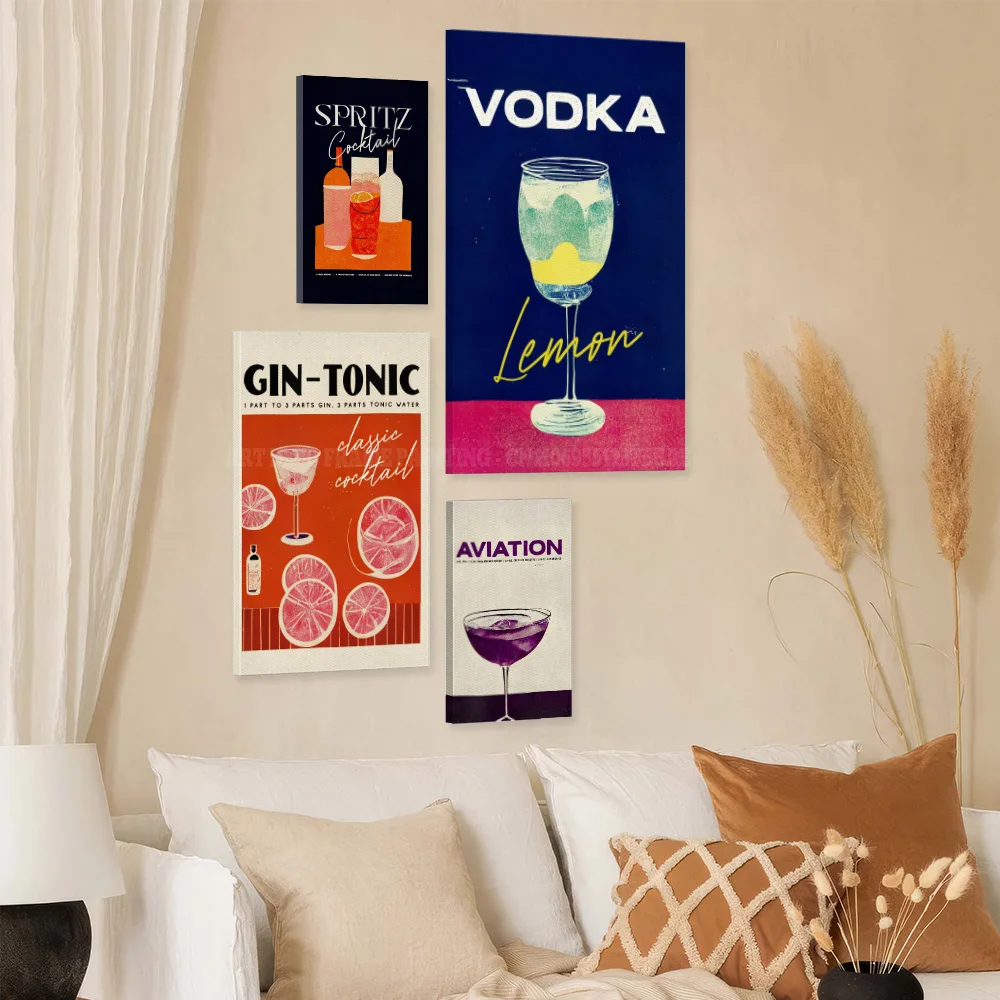 Classic Cocktail Canvas Poster Bar Wall Art Negroni Old Fashioned Cosmopolitan Mimosa Print Home Decor Kitchen Dining Room Gift view 3