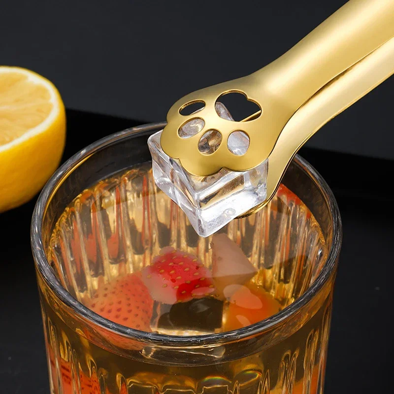 

304 Stainless Steel Barbecue Food Tong Cat Paw Shape Non-Slip Cooking Clip Salad Steak Bread Clamp