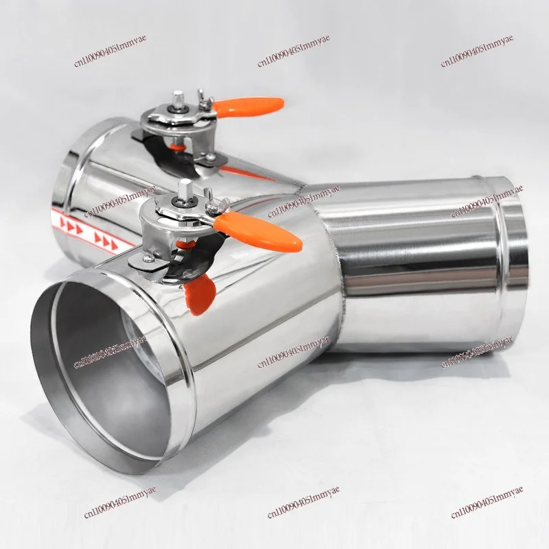 201 Stainless Steel Y-shaped Manual Three-way Valve, Fresh Air System Ventilation and Ventilation Air Volume Control Valve