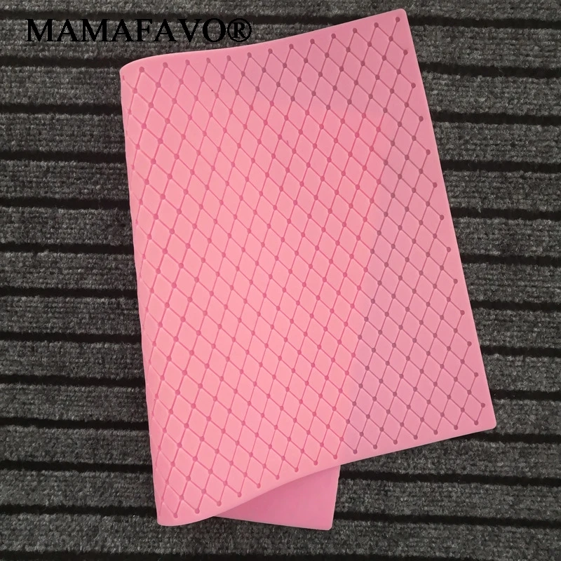 Grids Diamond Lace Cake Silicone Mold Fondant Mousse Sugar Craft Icing Mat Pad Cake Decoration Tool Pastry Baking Tools K486 - view 2