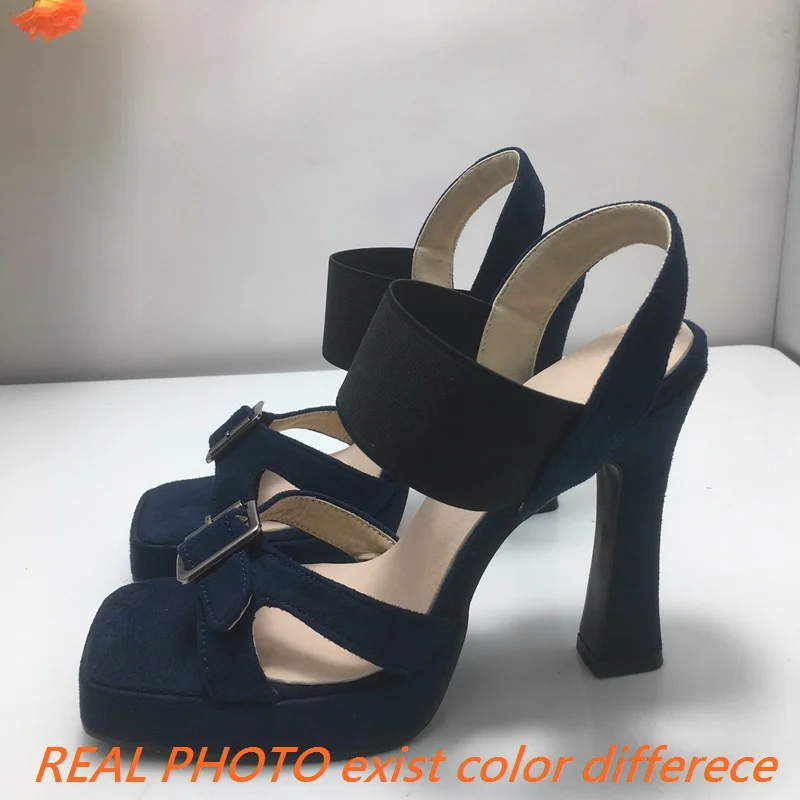 REAVE CAT Fashion Women Sandals Toe Ultrahigh Heels 11.5cm Platform Strap Slip On 49 50 Sexy Party Shoes