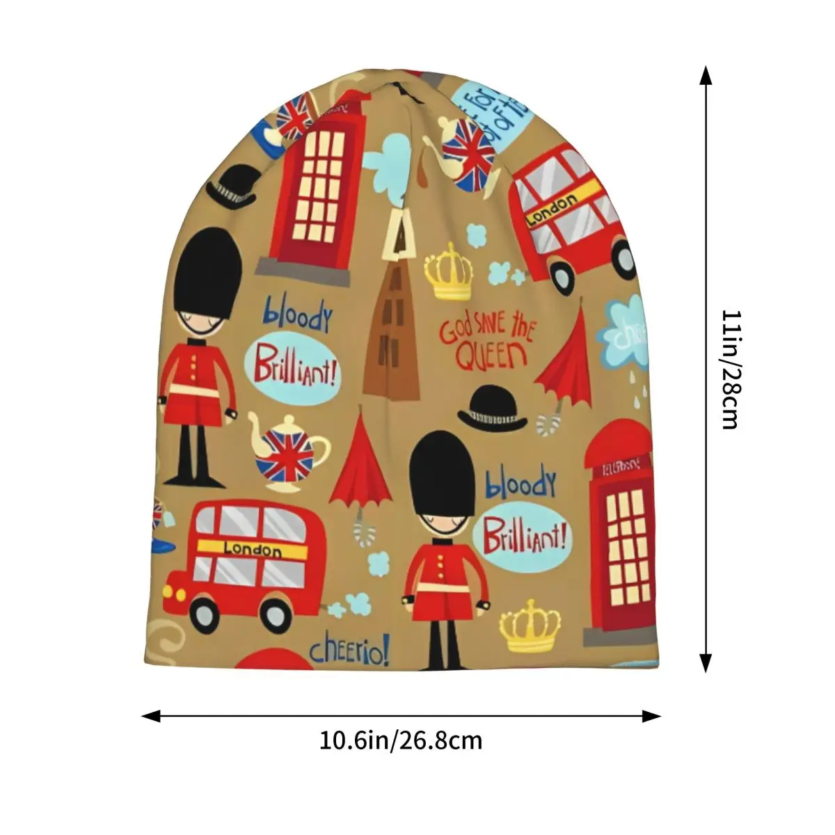 سحر لندن Skullies Beanies القبعات الخريف الشتاء للجنسين في الهواء الطلق قبعة دافئة الحرارية مطاطا بونيه