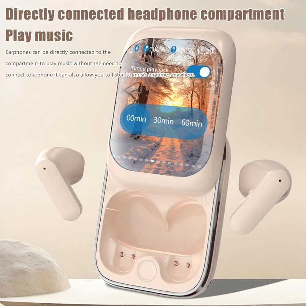 BT5.3 New Creative Sliding Headset Multi-function Full-color LED Touch Screen Noise Reduction Music In-Ear Earbuds ﻿