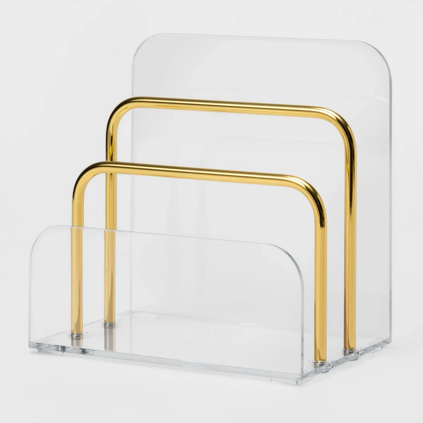 

Organizer Tray Office Letter Organizer Holder Clear Acrylic with Gold Stand Amazon Hot Selling Office Home School Letter Holder