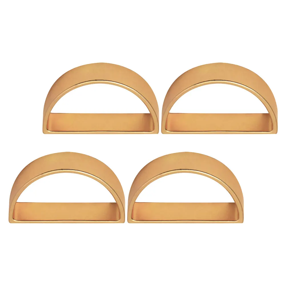 

4 Pcs Napkin Ring Buckle Holder Rings Holders Dining Gold Napkins Clasp Semicircle Metal for Party