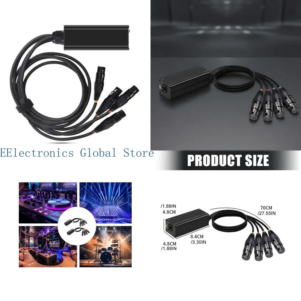 462B Professional 4 Channel XLR Auditory Over Cat5 Extender for Studio Live Performs